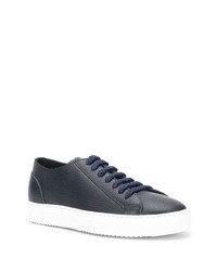 dunkelblaue Leder niedrige Sneakers von Doucal's