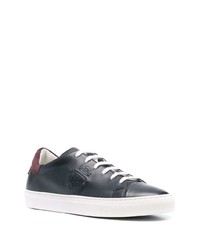 dunkelblaue Leder niedrige Sneakers von Billionaire