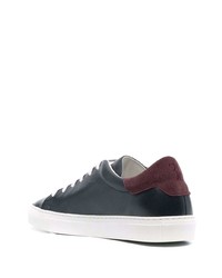 dunkelblaue Leder niedrige Sneakers von Billionaire