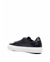 dunkelblaue Leder niedrige Sneakers von Billionaire