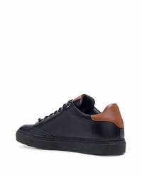 dunkelblaue Leder niedrige Sneakers von Billionaire