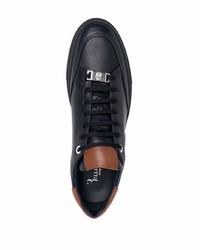 dunkelblaue Leder niedrige Sneakers von Billionaire