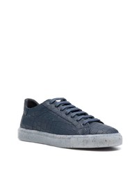 dunkelblaue Leder niedrige Sneakers von Hide&Jack