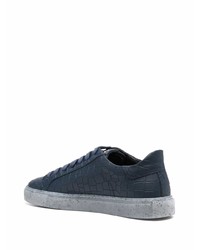 dunkelblaue Leder niedrige Sneakers von Hide&Jack