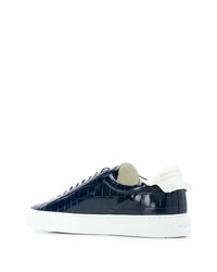 dunkelblaue Leder niedrige Sneakers von Givenchy