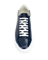 dunkelblaue Leder niedrige Sneakers von Givenchy