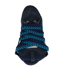 dunkelblaue Leder niedrige Sneakers von Lanvin