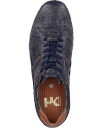 dunkelblaue Leder niedrige Sneakers von Daniel Hechter