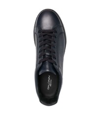 dunkelblaue Leder niedrige Sneakers von Baldinini