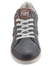 dunkelblaue Leder niedrige Sneakers von Dockers by Gerli