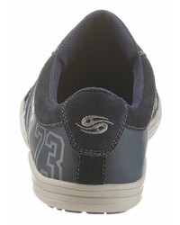 dunkelblaue Leder niedrige Sneakers von Dockers by Gerli