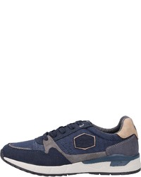 dunkelblaue Leder niedrige Sneakers von Dockers by Gerli