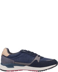 dunkelblaue Leder niedrige Sneakers von Dockers by Gerli