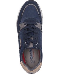 dunkelblaue Leder niedrige Sneakers von Dockers by Gerli