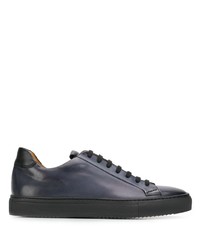 dunkelblaue Leder niedrige Sneakers von Doucal's