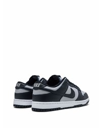 dunkelblaue Leder niedrige Sneakers von Nike