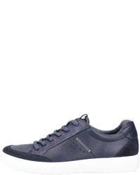 dunkelblaue Leder niedrige Sneakers von Ecco