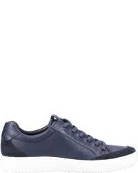 dunkelblaue Leder niedrige Sneakers von Ecco