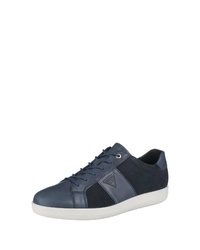dunkelblaue Leder niedrige Sneakers von Ecco