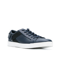 dunkelblaue Leder niedrige Sneakers von Calvin Klein Jeans