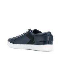 dunkelblaue Leder niedrige Sneakers von Calvin Klein Jeans