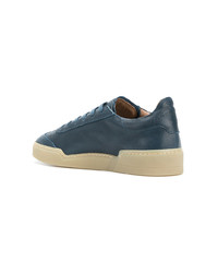 dunkelblaue Leder niedrige Sneakers von Ghoud