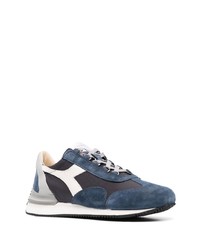 dunkelblaue Leder niedrige Sneakers von Diadora