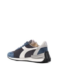 dunkelblaue Leder niedrige Sneakers von Diadora