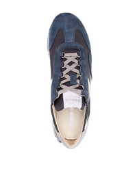 dunkelblaue Leder niedrige Sneakers von Diadora