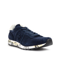 dunkelblaue Leder niedrige Sneakers von Premiata