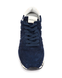 dunkelblaue Leder niedrige Sneakers von Premiata