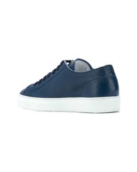 dunkelblaue Leder niedrige Sneakers von Doucal's