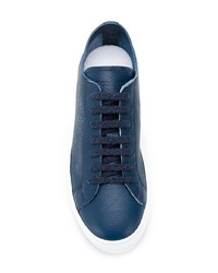 dunkelblaue Leder niedrige Sneakers von Doucal's