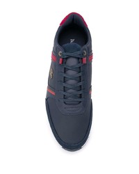 dunkelblaue Leder niedrige Sneakers von Lacoste