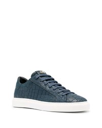 dunkelblaue Leder niedrige Sneakers von Hide&Jack