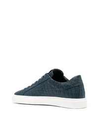 dunkelblaue Leder niedrige Sneakers von Hide&Jack