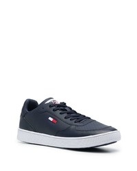 dunkelblaue Leder niedrige Sneakers von Tommy Jeans