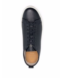 dunkelblaue Leder niedrige Sneakers von Henderson Baracco