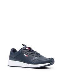 dunkelblaue Leder niedrige Sneakers von Tommy Jeans