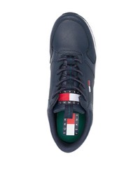 dunkelblaue Leder niedrige Sneakers von Tommy Jeans