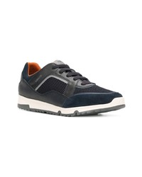 dunkelblaue Leder niedrige Sneakers von Geox