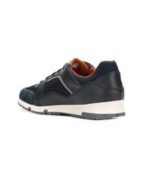 dunkelblaue Leder niedrige Sneakers von Geox