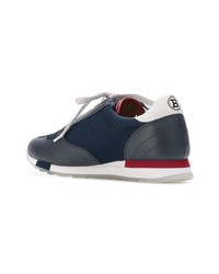 dunkelblaue Leder niedrige Sneakers von Bally