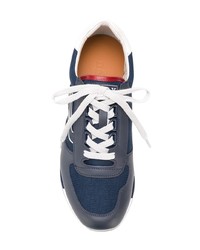 dunkelblaue Leder niedrige Sneakers von Bally