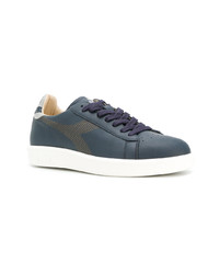 dunkelblaue Leder niedrige Sneakers von Diadora