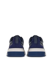 dunkelblaue Leder niedrige Sneakers von Ferragamo