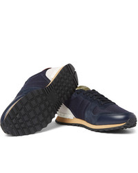 dunkelblaue Leder niedrige Sneakers von Valentino