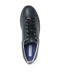 dunkelblaue Leder niedrige Sneakers von Jacob Cohen