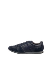 dunkelblaue Leder niedrige Sneakers von Geox