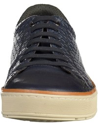 dunkelblaue Leder niedrige Sneakers von Geox